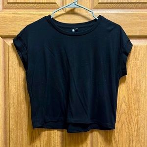 Cotton on plain black cropped tee, size x-small